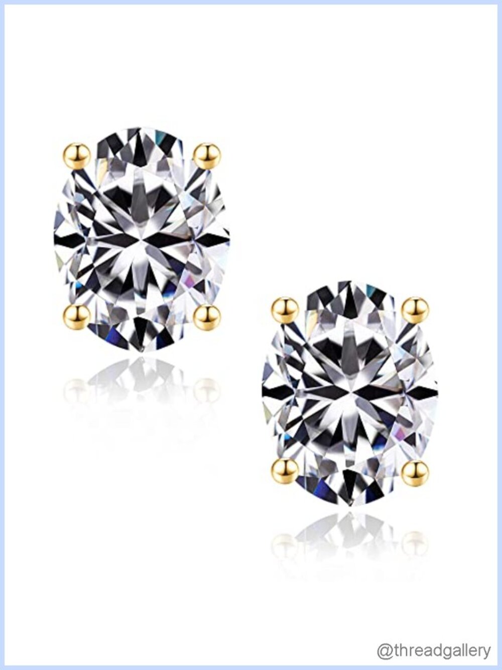 Oval Cut Moissanite Stud Earrings 925 Sterling Silver 4 Ct Prong Set